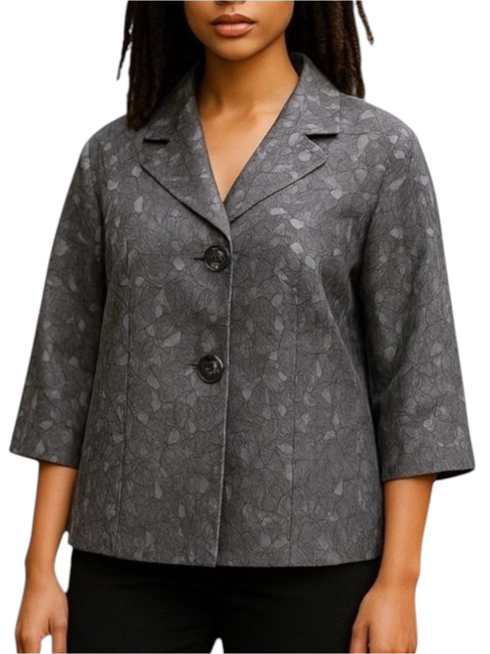 JM Collection Gray Metallic Floral Event Jacket‎ NWT Size 10 Party Whimsical